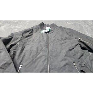 NWT The Commons Men's Dark Grey Medium Reversible Bomber Jacket Coat Zip Up